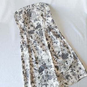 Old Navy strapless white/gray floral summer dress